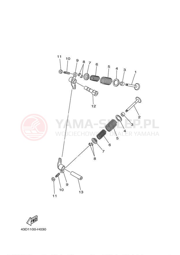 Schemat "zawory" do Yamaha RAPTOR 90 YFM90RYB/YFM90RYL