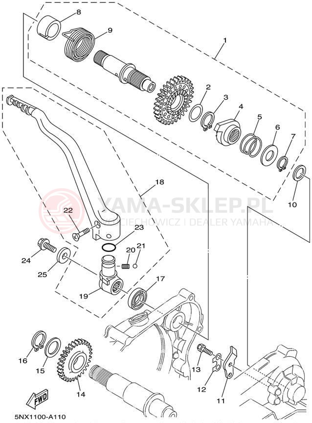 Schemat "rozrusznik" do Yamaha YZ250 YZ250P