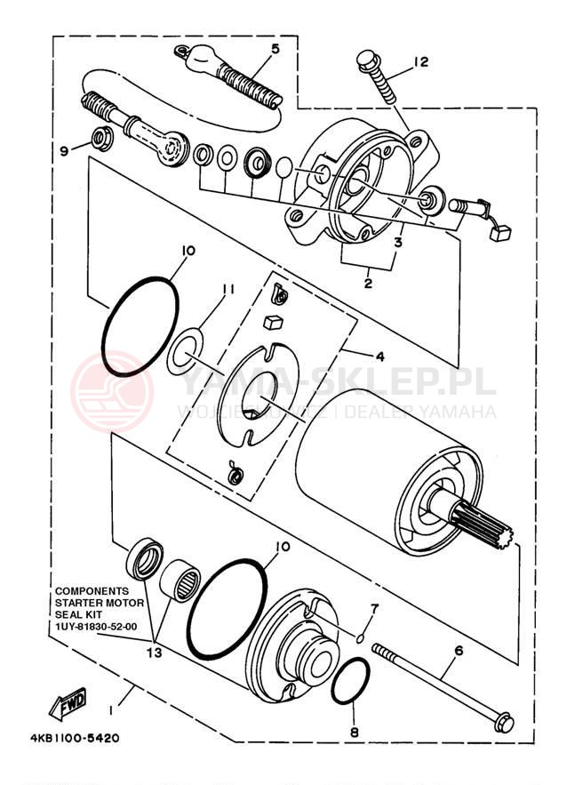 Schemat "rozrusznik" do Yamaha WOLVERINE YFM35FXJ