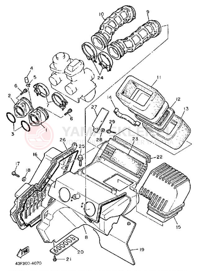 Schemat "Filtr powietrza" do Yamaha XT600S/XT600SC