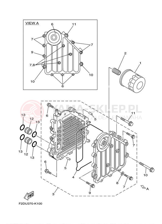 Schemat "Chłodnica oleju" do Yamaha SX190 RX1800CN/RX1800DN