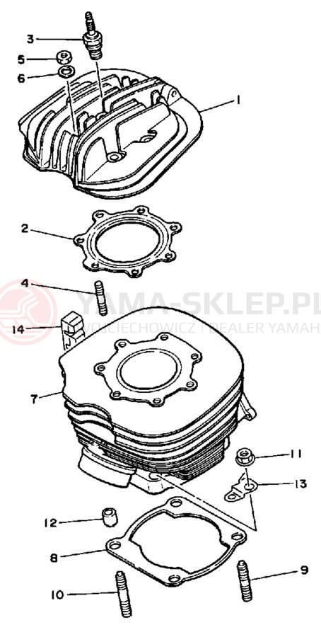 Schemat "cylinder" do Yamaha WR500ZD