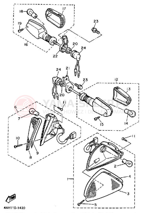 Schemat "kierunkowskazy" do Yamaha FJ1200B/FJ1200BC
