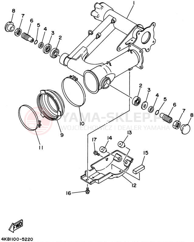 Schemat "wahacz" do Yamaha YFM35FXG