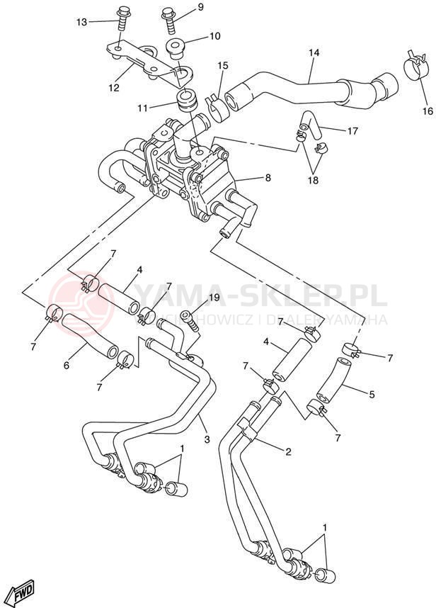 Schemat "System odbioru powietrza" do Yamaha FZ1 FZS1000N/FZS1000NC