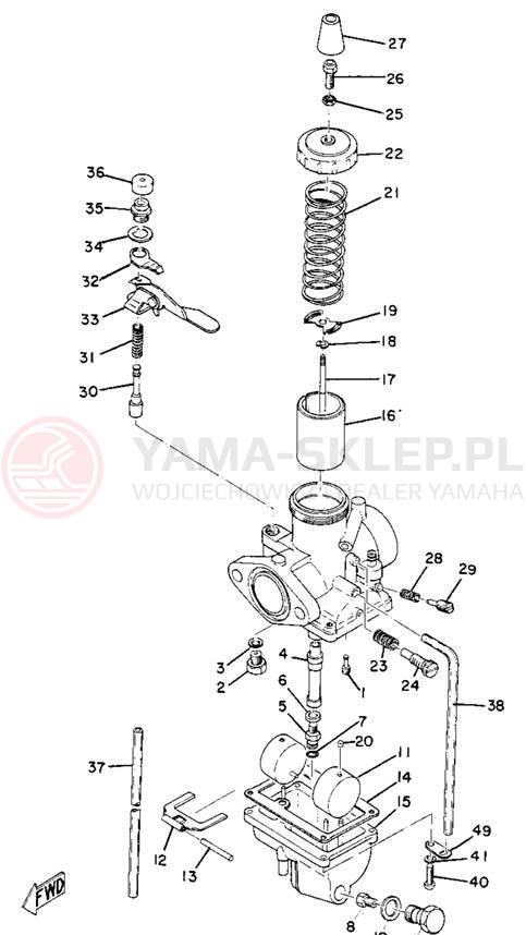 Schemat "Gaźnik" do Yamaha DT1E/DT1MX