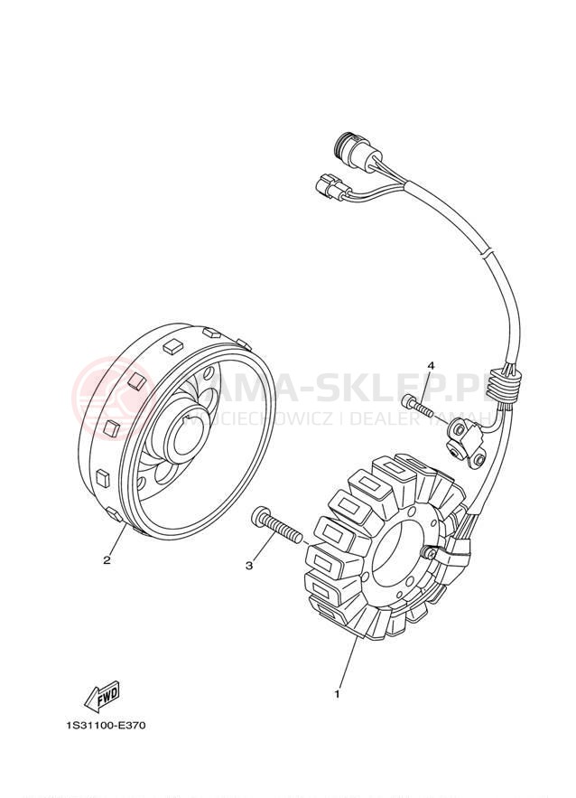 Schemat "prądnica" do Yamaha RAPTOR 700 SE YFM7RSEZ