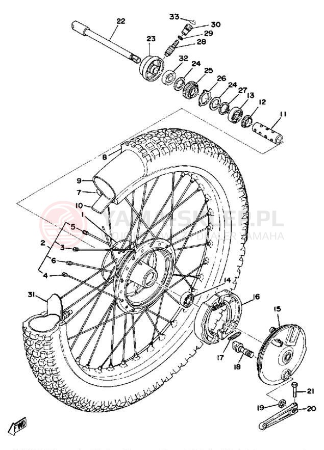 Schemat "Koło przód" do Yamaha IT400C