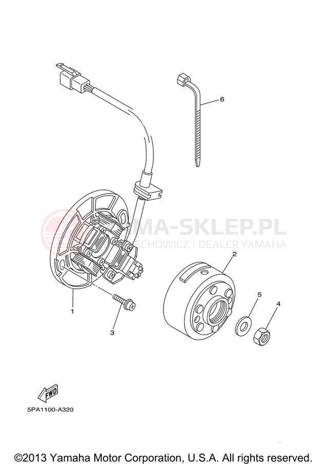 Schemat "prądnica" do Yamaha YZ85 YZ85V