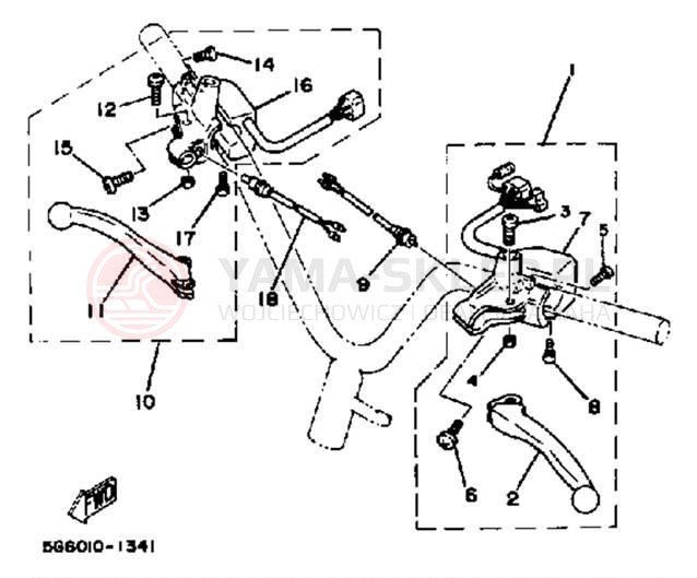 Schemat "Kierownica i osprzęt" do Yamaha CV80K