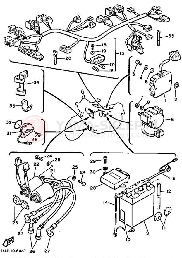 Schemat "układ elektryczny" do Yamaha RADIAN YX600S/YX600SC