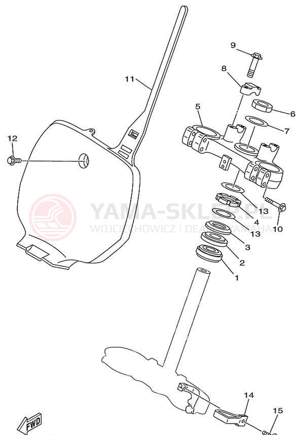 Schemat "Półki zawieszenia" do Yamaha COMPETITION YZ250L1