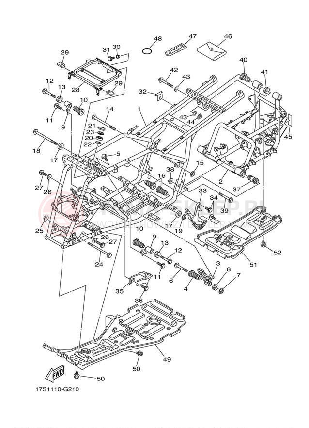 Schemat "rama" do Yamaha GRIZZLY 450 HUNTER YFM45FGHX