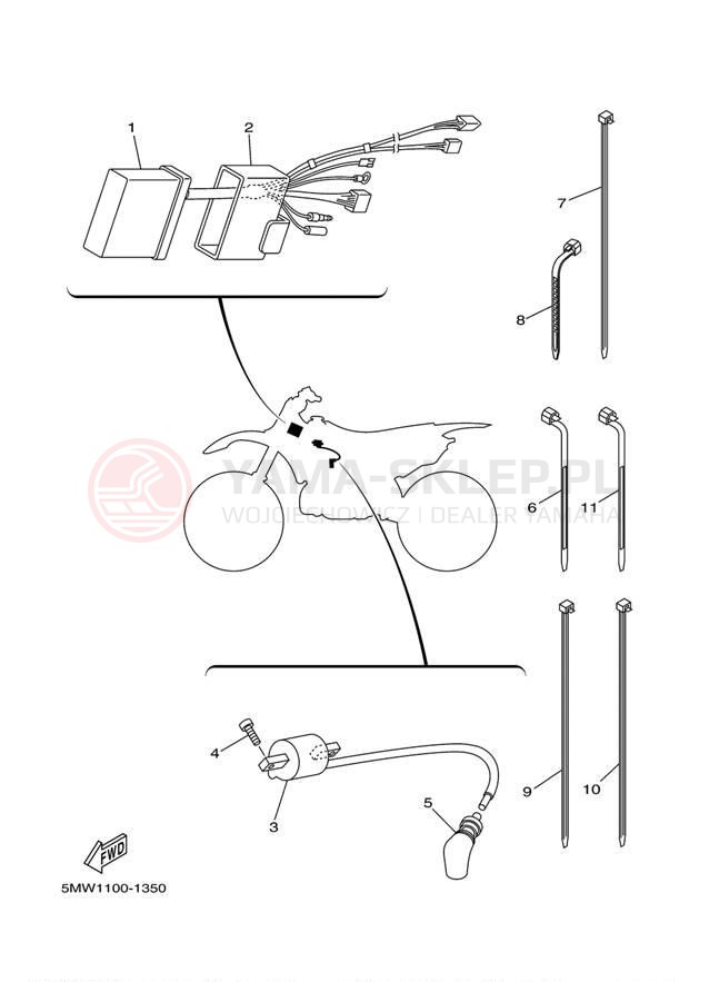 Schemat "układ elektryczny" do Yamaha YZ250 YZ250N1