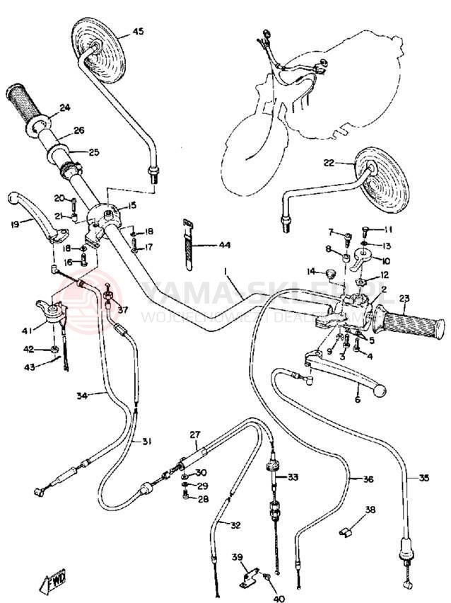 Schemat "Kierownica i osprzęt" do Yamaha G6SB