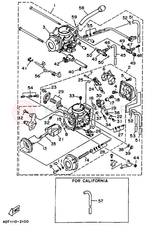 Schemat "Gaźnik" do Yamaha TDM850 TDM850DC/TDM850D