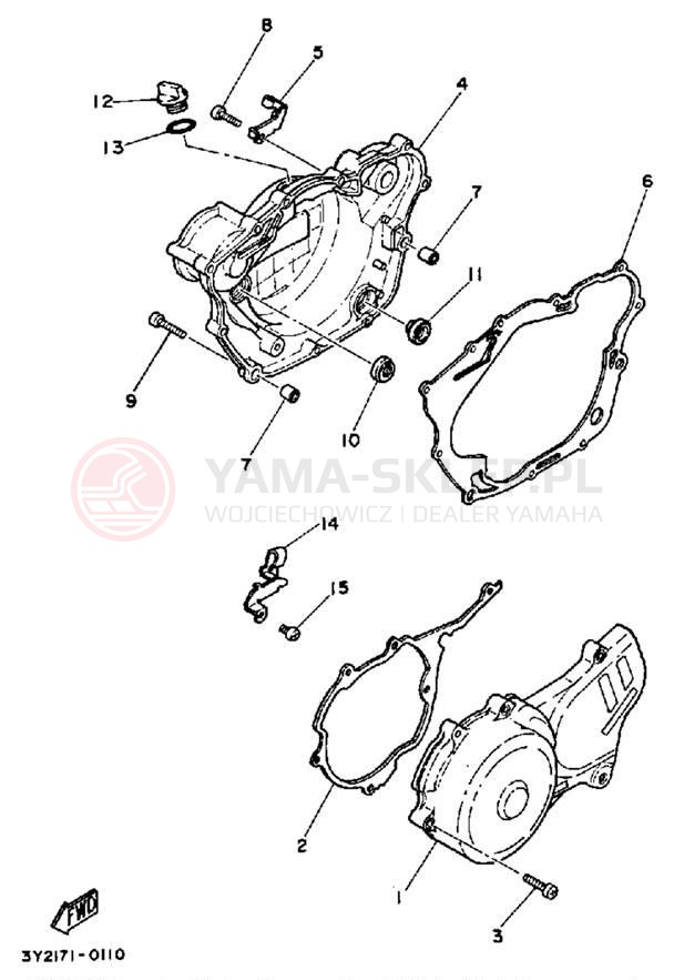 Schemat "Pokrywa silnika" do Yamaha XT250K/XT250KC