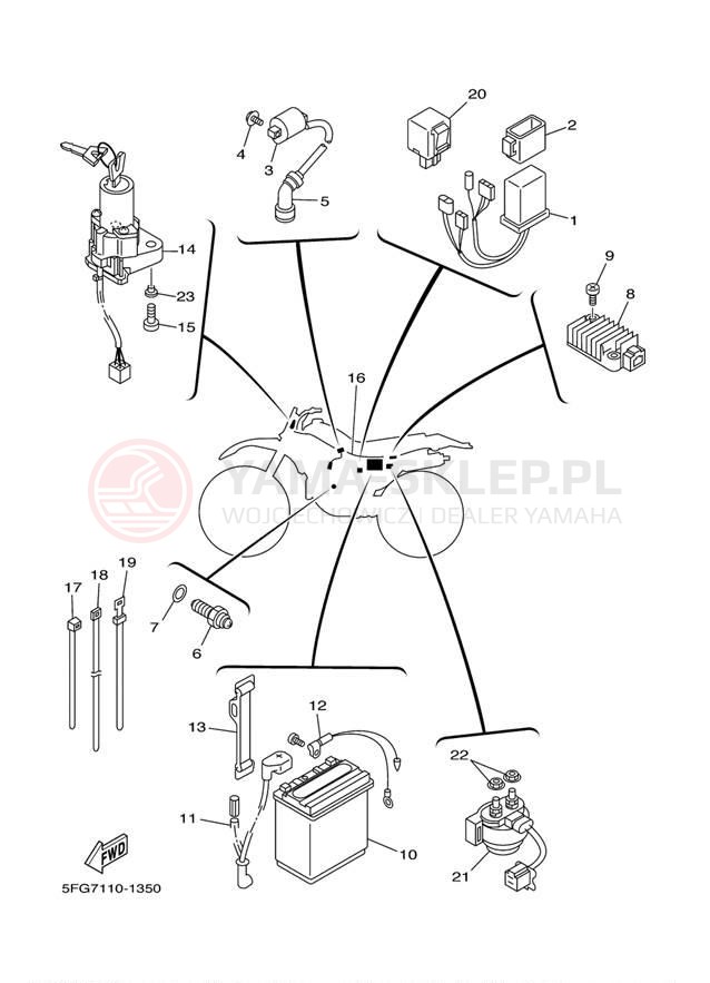 Schemat "układ elektryczny" do Yamaha TTR225 TTR225NC/TTR225N