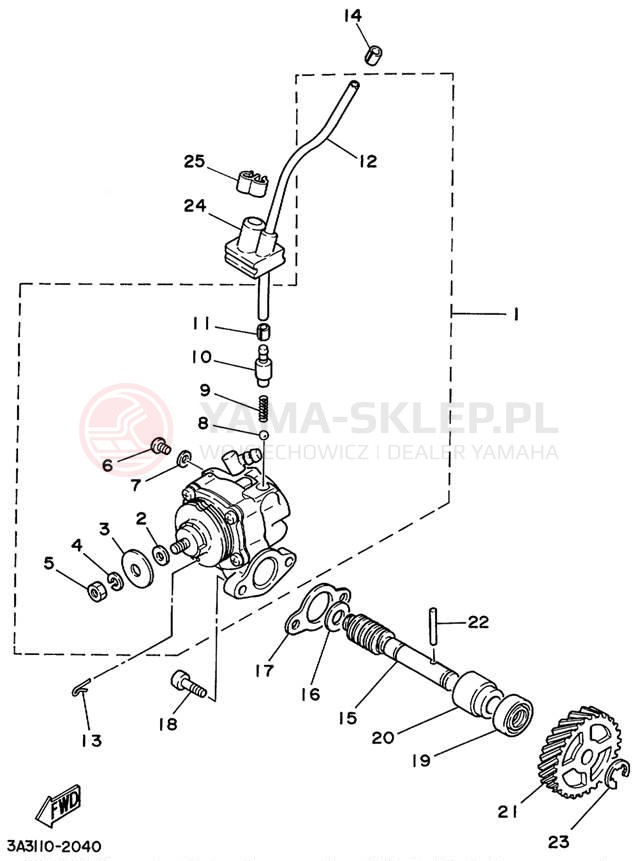 Schemat "Pompa olejowa" do Yamaha RT100L