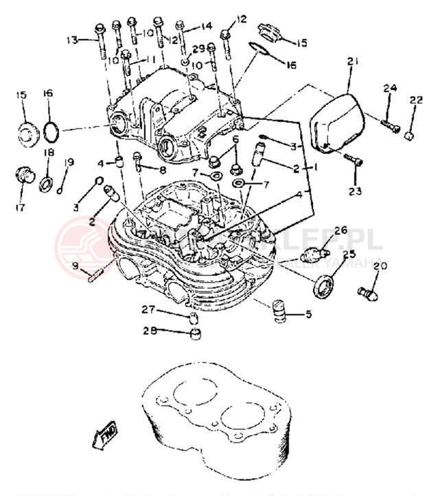 Schemat "głowica" do Yamaha XS400SH