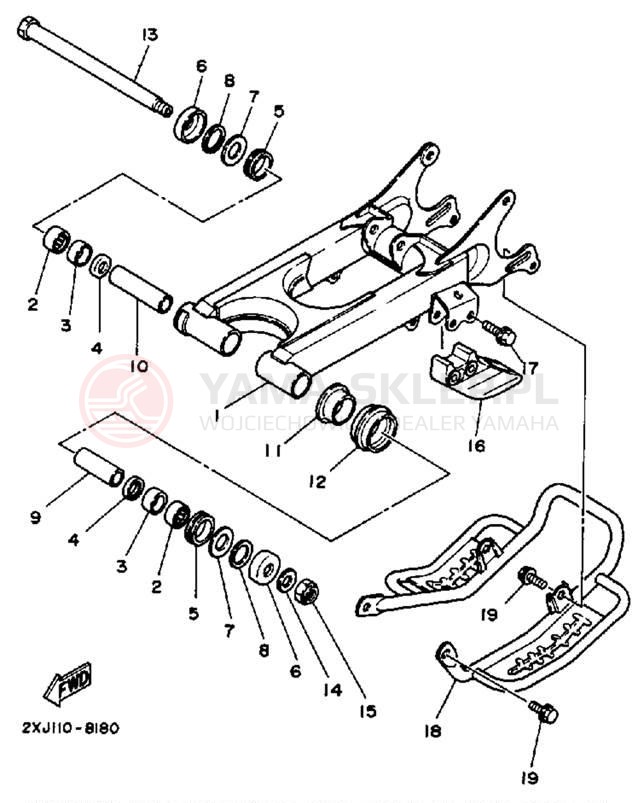 Schemat "wahacz" do Yamaha BLASTER YFS200A
