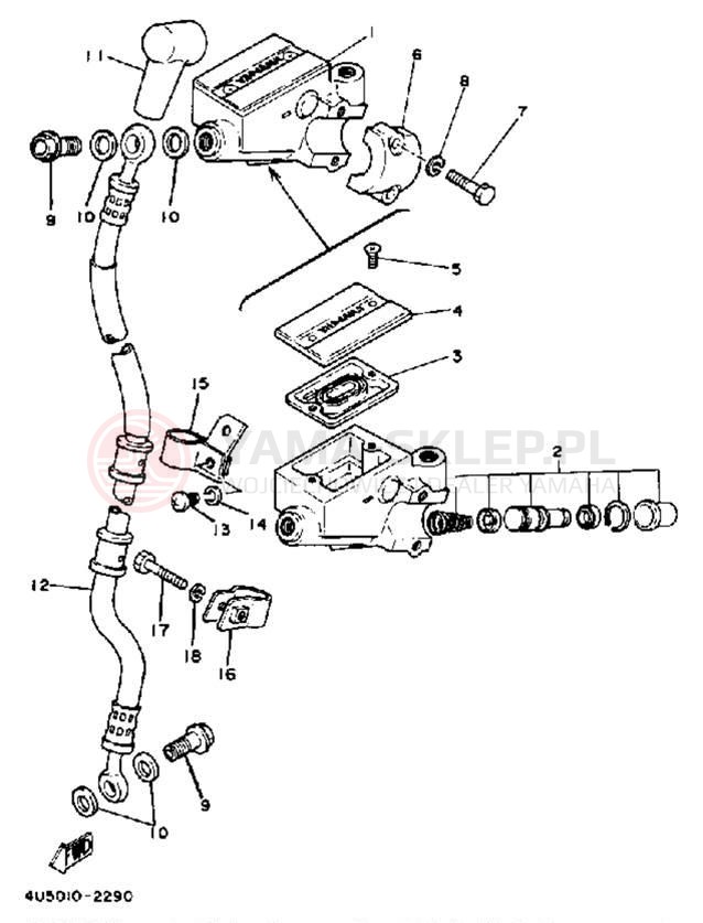 Schemat "Pompa hamulcowa przednia" do Yamaha RX50L