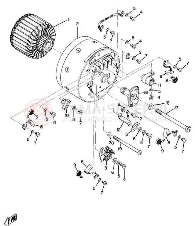 Schemat "rozrusznik" do Yamaha ATM1B/CT1B/AT1B