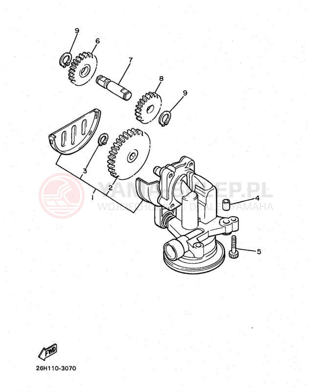 Schemat "Pompa olejowa" do Yamaha XVZ13AKC/XVZ13AK