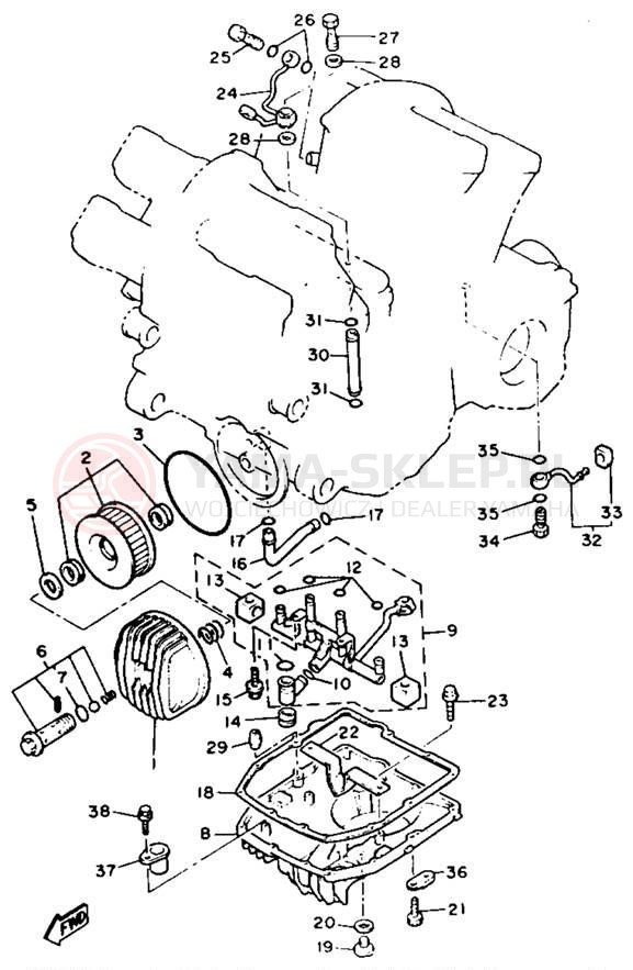 Schemat "Filtr oleju" do Yamaha V-MAX 1200 VMX12AC/VMX12A