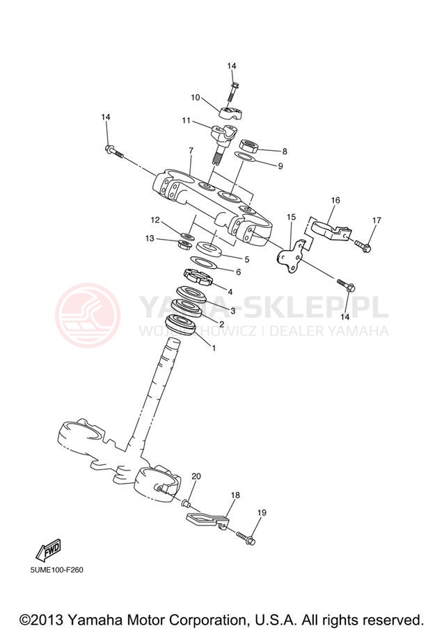 Schemat "Półki zawieszenia" do Yamaha WR250FX WR250FX