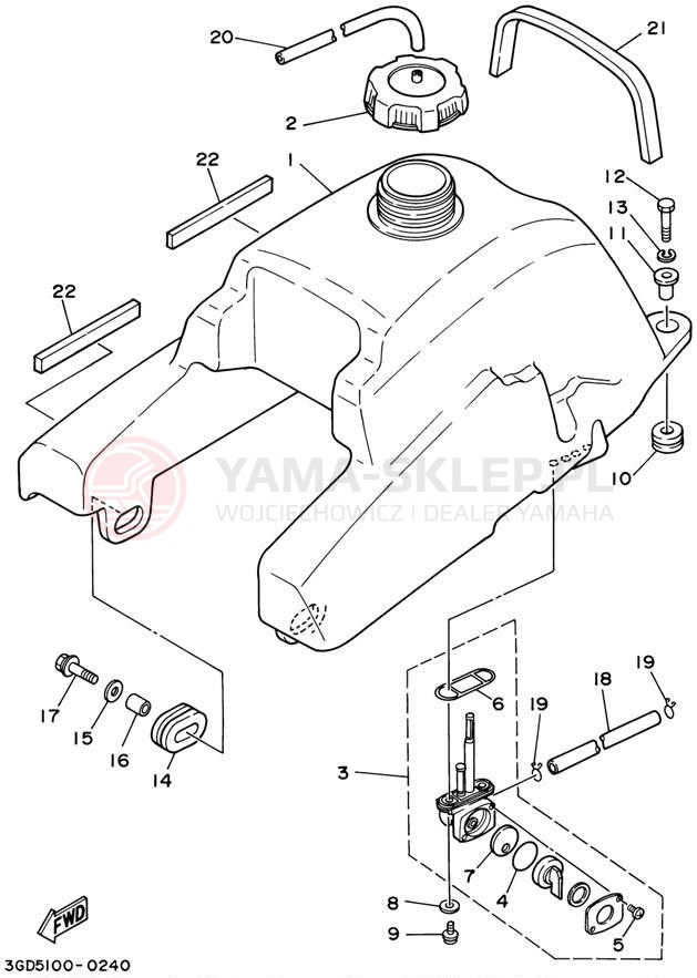 Schemat "zbiornik paliwa" do Yamaha WARRIOR YFM350XP/YFM350XPC
