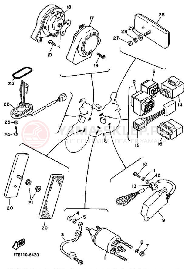 Schemat "układ elektryczny" do Yamaha VIRAGO 1100 XV1100S/XV1100SC