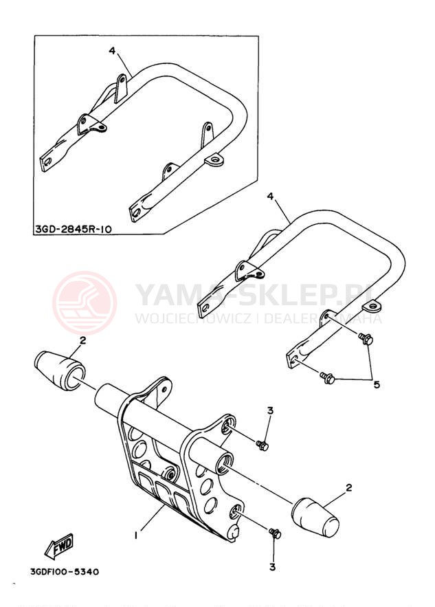 Schemat "osłona / stelaż" do Yamaha WARRIOR YFM350XJ/YFM350XJ_M