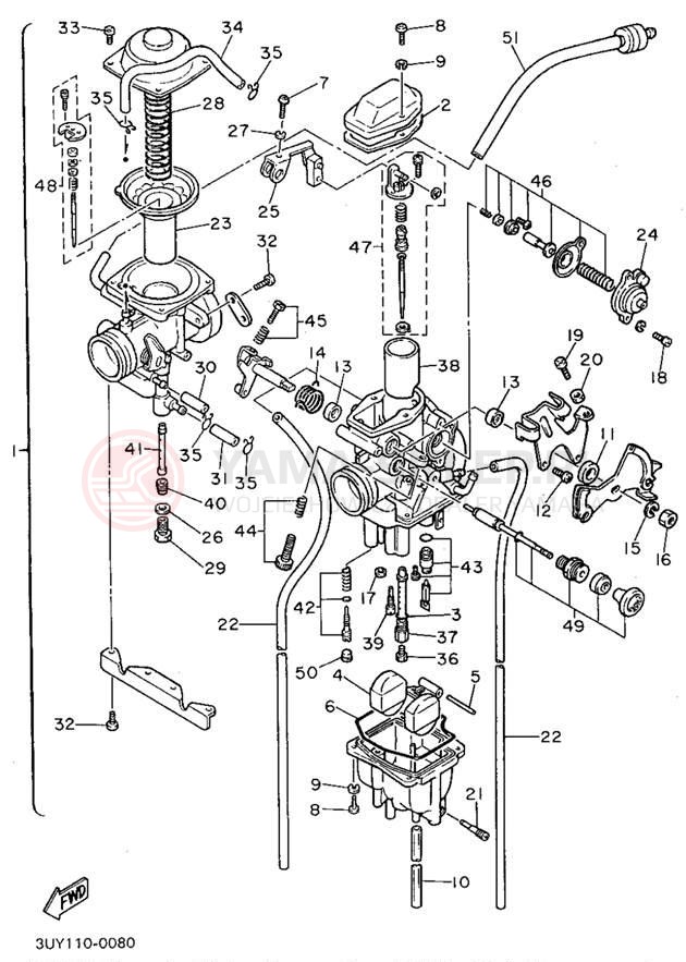Schemat "Gaźnik" do Yamaha XT600EG/XT600EGC