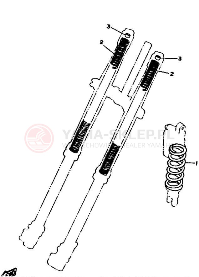 Schemat "Zawieszenie przód" do Yamaha YZ250 YZ250B1