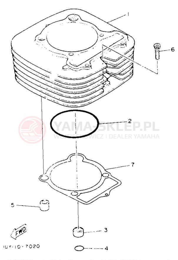 Schemat "cylinder" do Yamaha MOTO-4 YFM350ERE