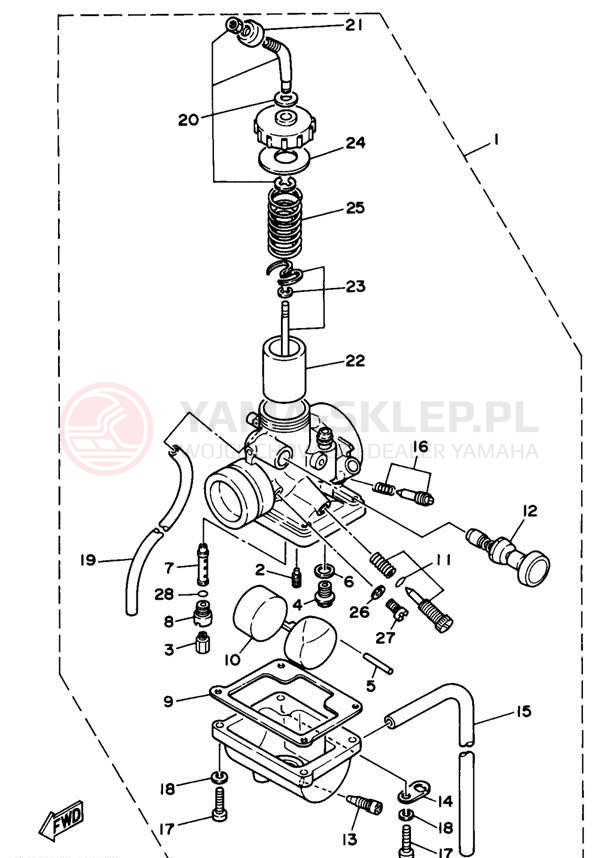 Schemat "Gaźnik" do Yamaha RT100H