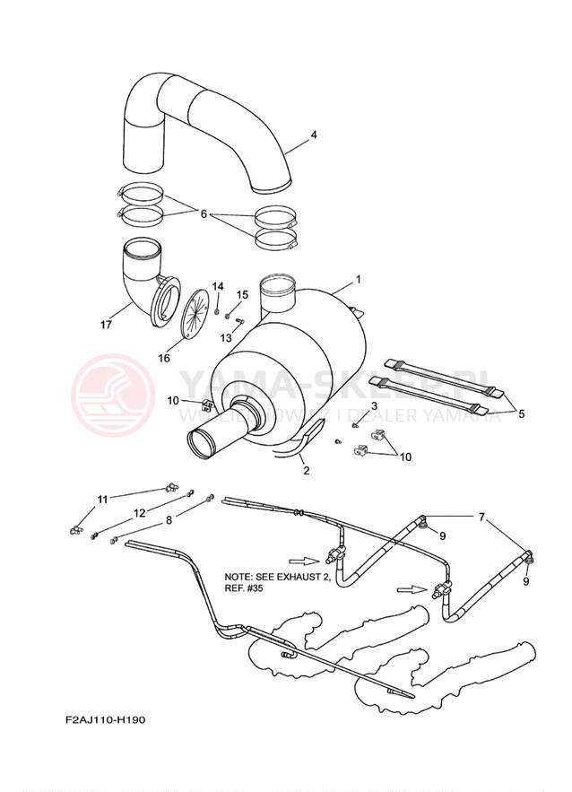 Schemat "wydech" do Yamaha 232 LIMITED S SXT1100GH