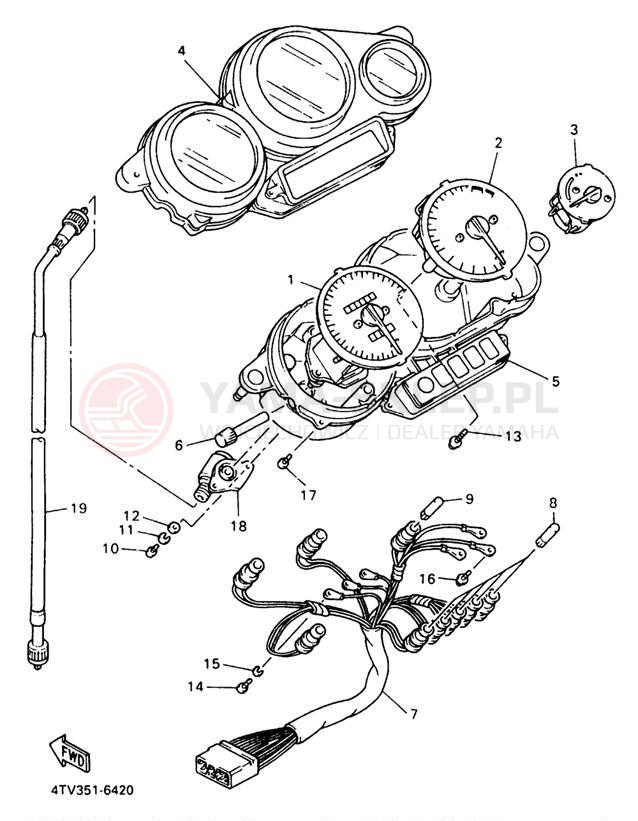 Schemat "licznik" do Yamaha YZF600RJC/YZF600RJ