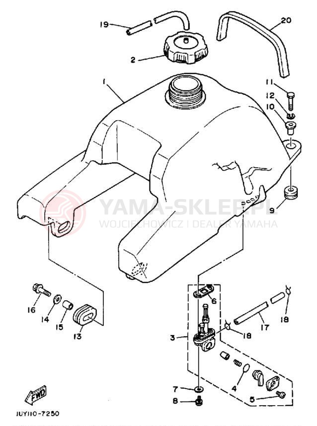 Schemat "zbiornik paliwa" do Yamaha WARRIOR YFM350XT