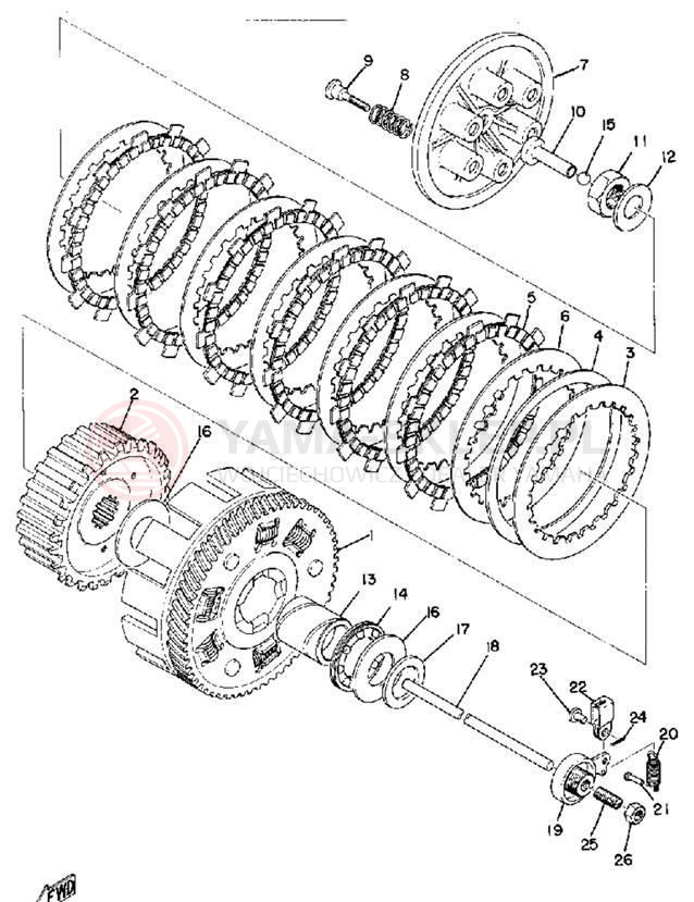 Schemat "sprzęgło" do Yamaha DT2MX/RT2MX