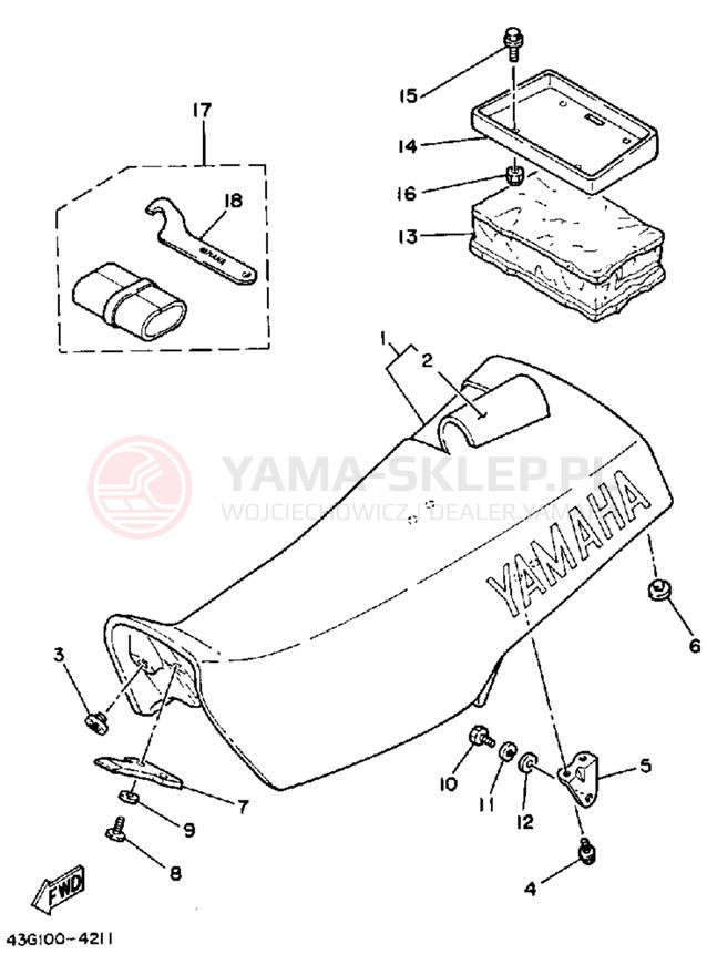 Schemat "siedzenie" do Yamaha IT200L
