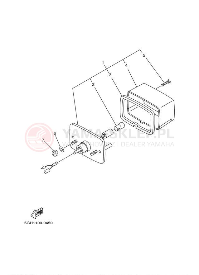 Schemat "lampa tył" do Yamaha KODIAK 2WD YFM400AMC/YFM400AM