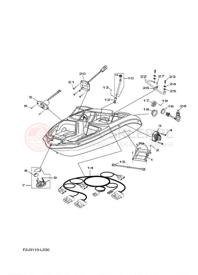 Schemat "układ elektryczny" do Yamaha 212SS XAT1800CL
