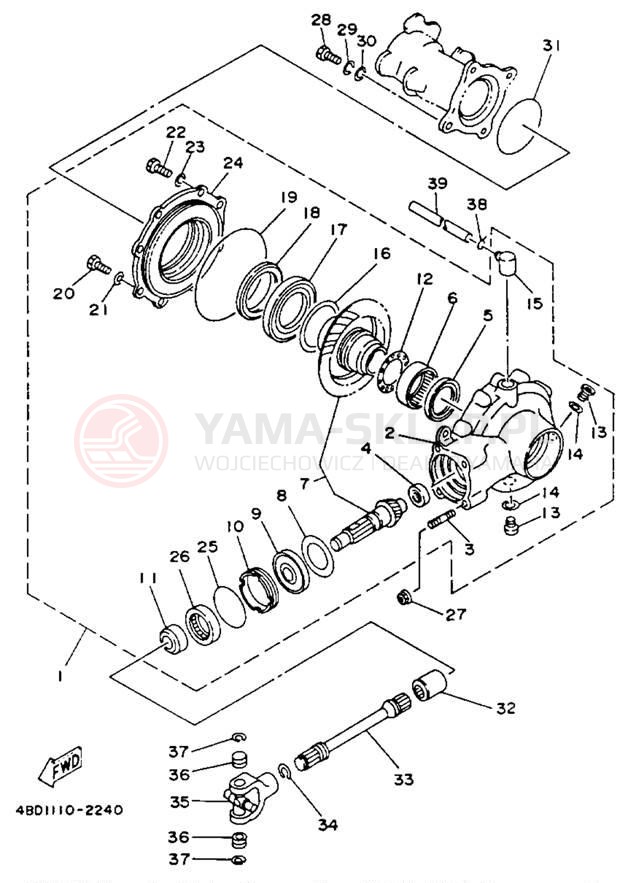 Schemat "Wał napędowy" do Yamaha YFB250E_MN