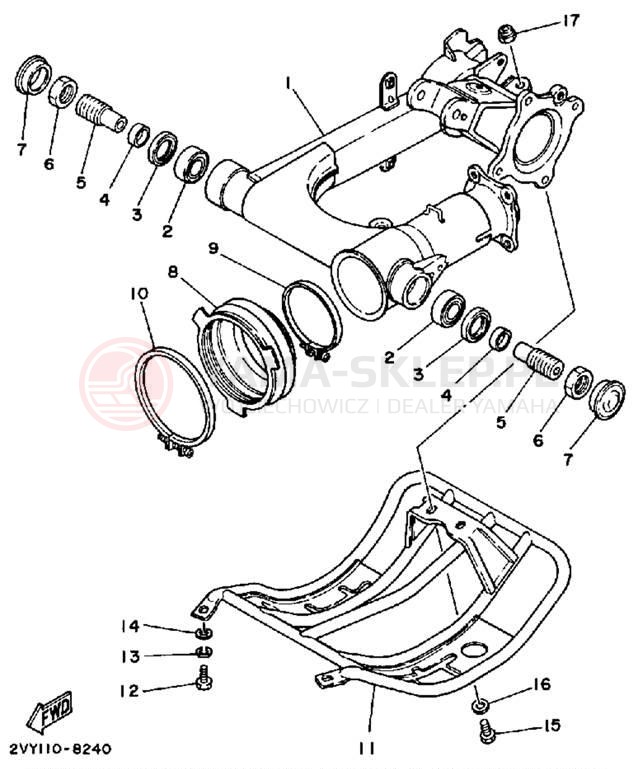 Schemat "wahacz" do Yamaha MOTO-4 YFM200DXU