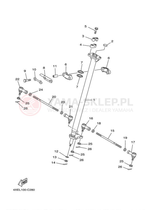 Schemat "Półki zawieszenia" do Yamaha BEARTRACKER YFM25XS