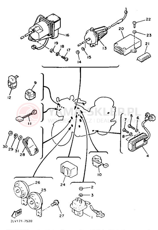 Schemat "układ elektryczny" do Yamaha XVZ13TC/XVZ13T
