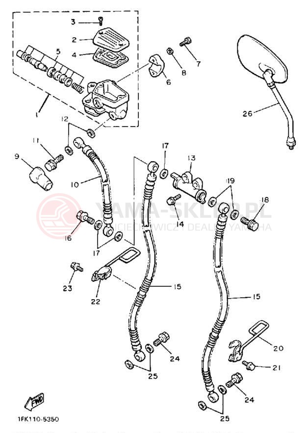 Schemat "Pompa hamulcowa przednia" do Yamaha V MAX 1200 VMX12N/VMX12NC