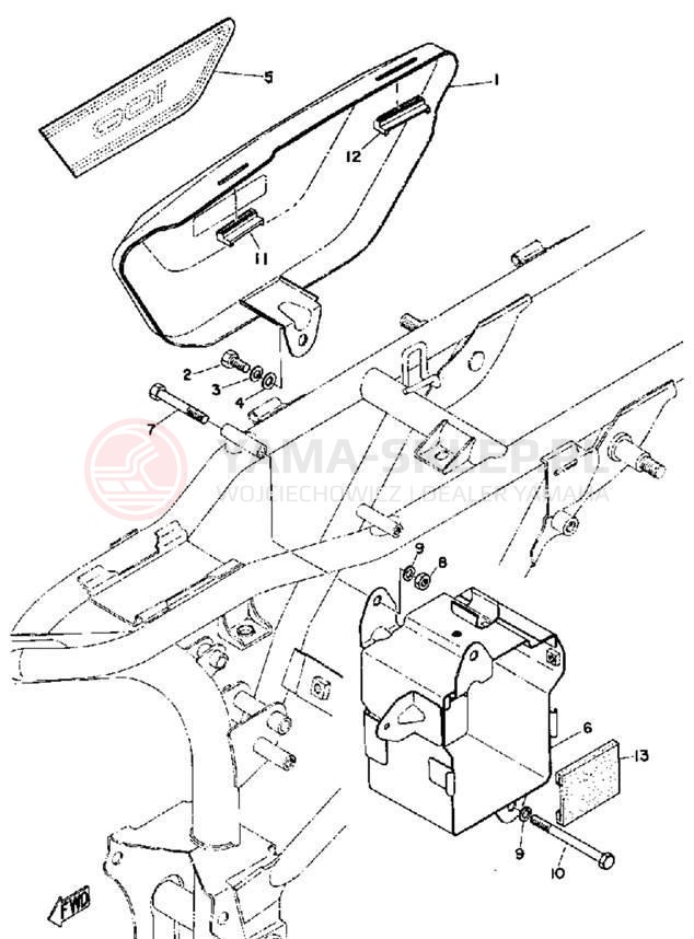 Schemat "Tylny błotnik" do Yamaha LS2